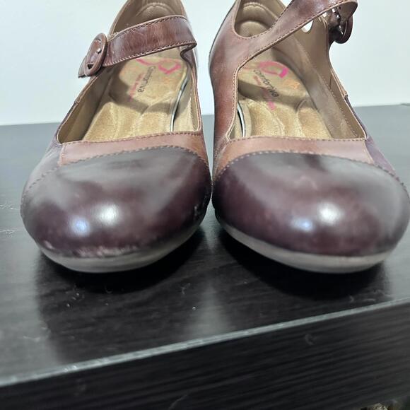 Comfortiva Alora Leather‎ Mary Jane Brown Patchwork Women's size 8.5 - Picture 3 of 9